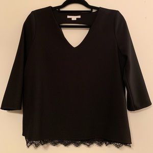 C&C Black Key Hole Back Dressy Top